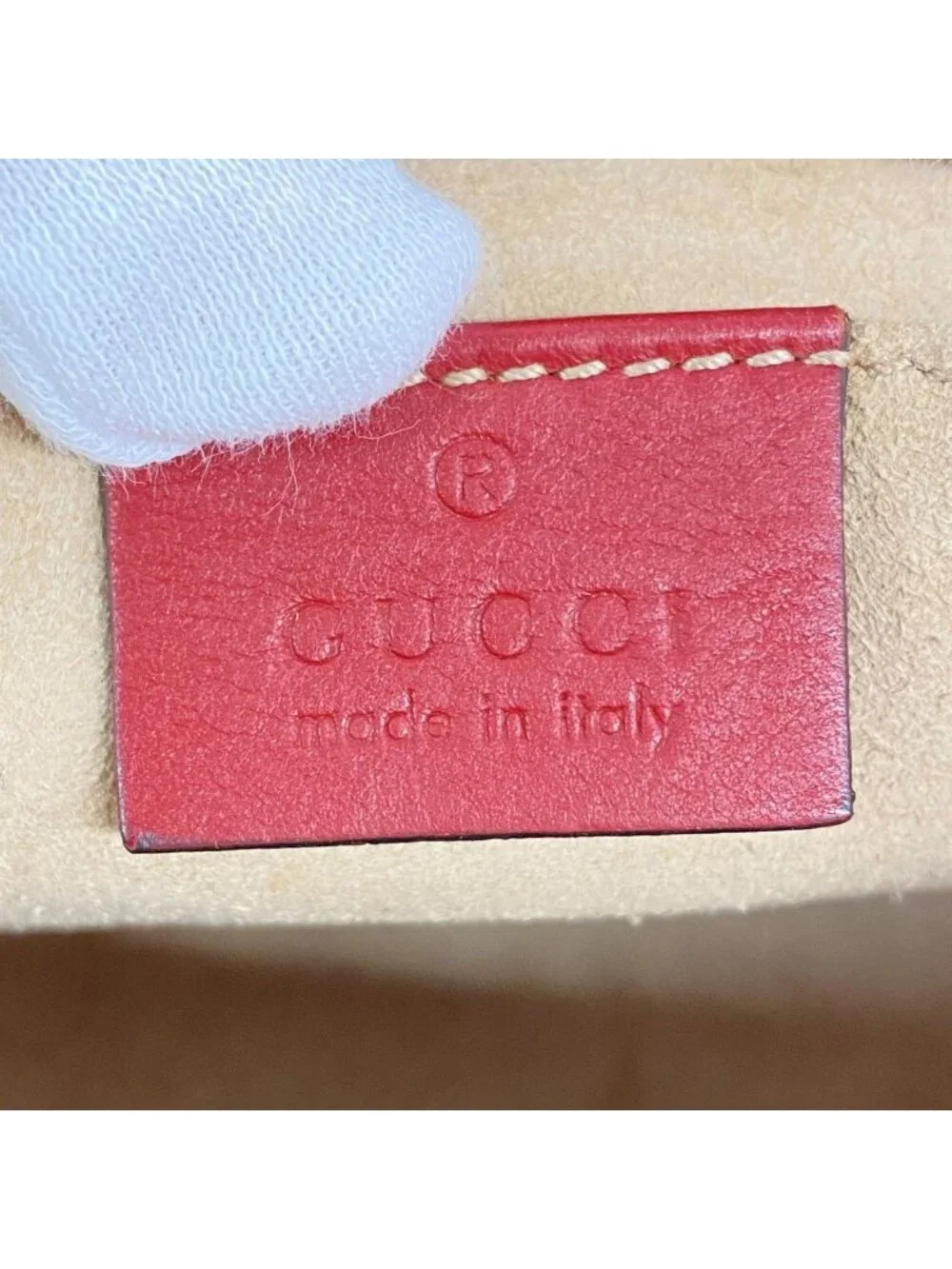 Gucci Shoulder Bag GG Marmont Leather Red Gold